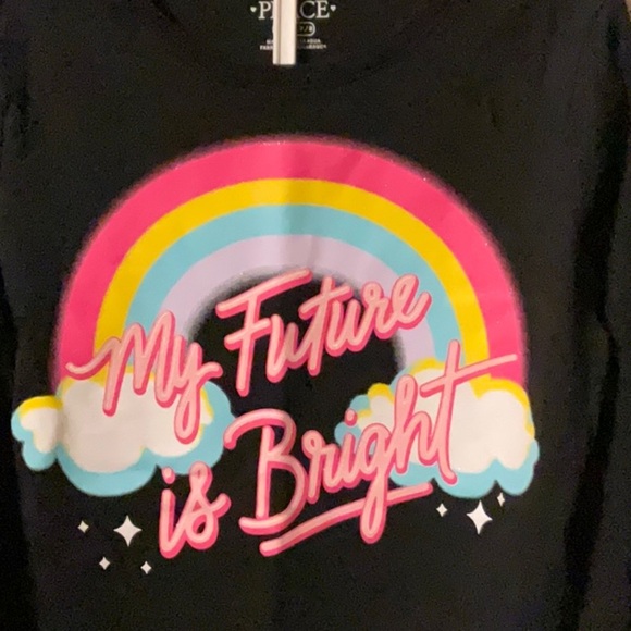 Place Black Long Sleeve Tee with Rainbow Design - Picture 2 of 5